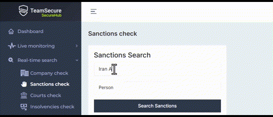 Sanctions Real-time Search