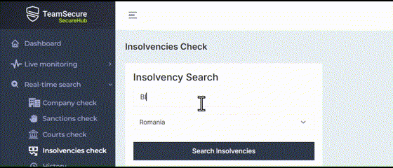 Company Insolvencies Real-time Search